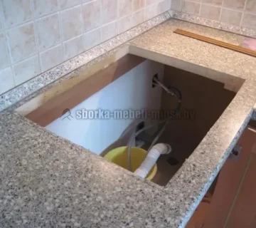 Вырез столешницы под мойку 2